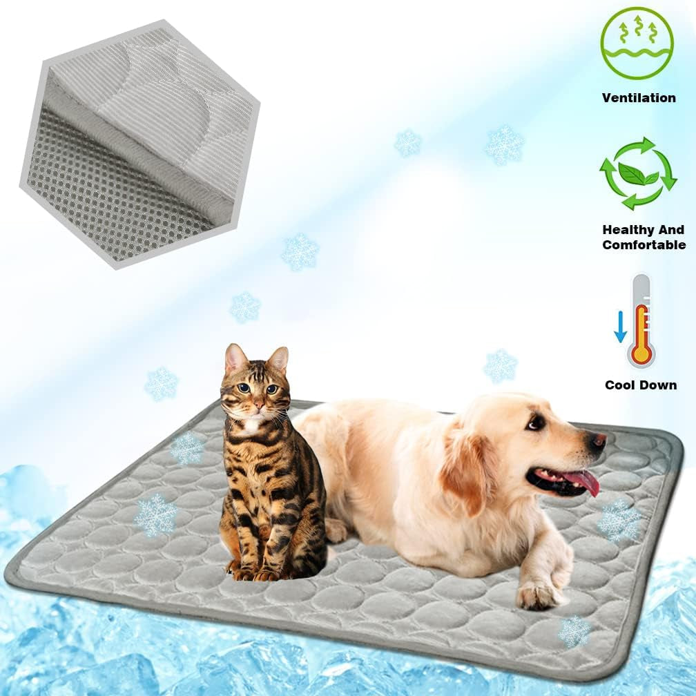 Washable Dog Cooling Mat Ice Silk Cooling Mat for Dogs Pet Self Cooling Pad Blanket Dog Cooling Pad for Indoor & Outdoor Car Seats