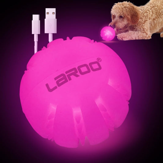 USB Rechargeable LED Dog Toy Ball - Light-Up Pet Ball for Day and Night Play, Suitable for Small, Medium, and Large Dogs