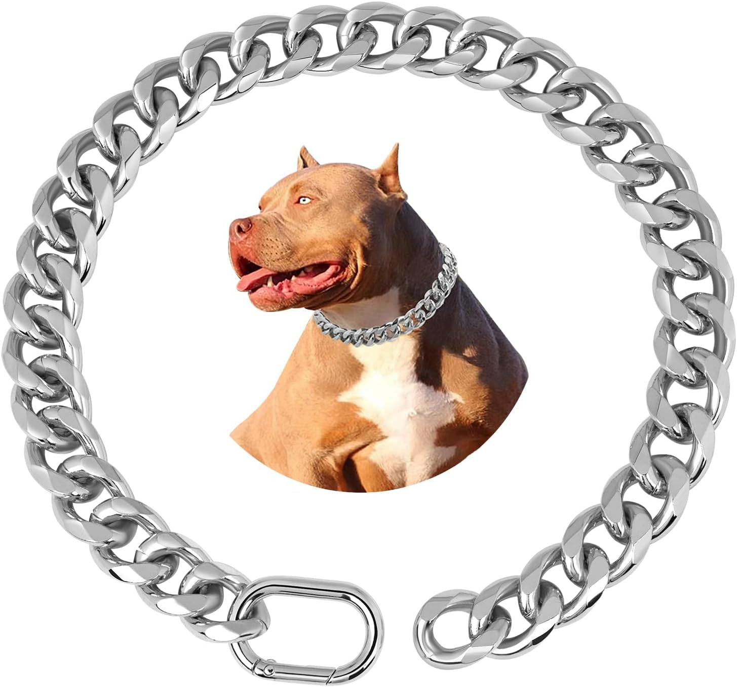 19MM Thick 18K Gold Plated Metal Dog Cuban Link Collar Gold Dog Chain Collar for Dogs(20" Gold)