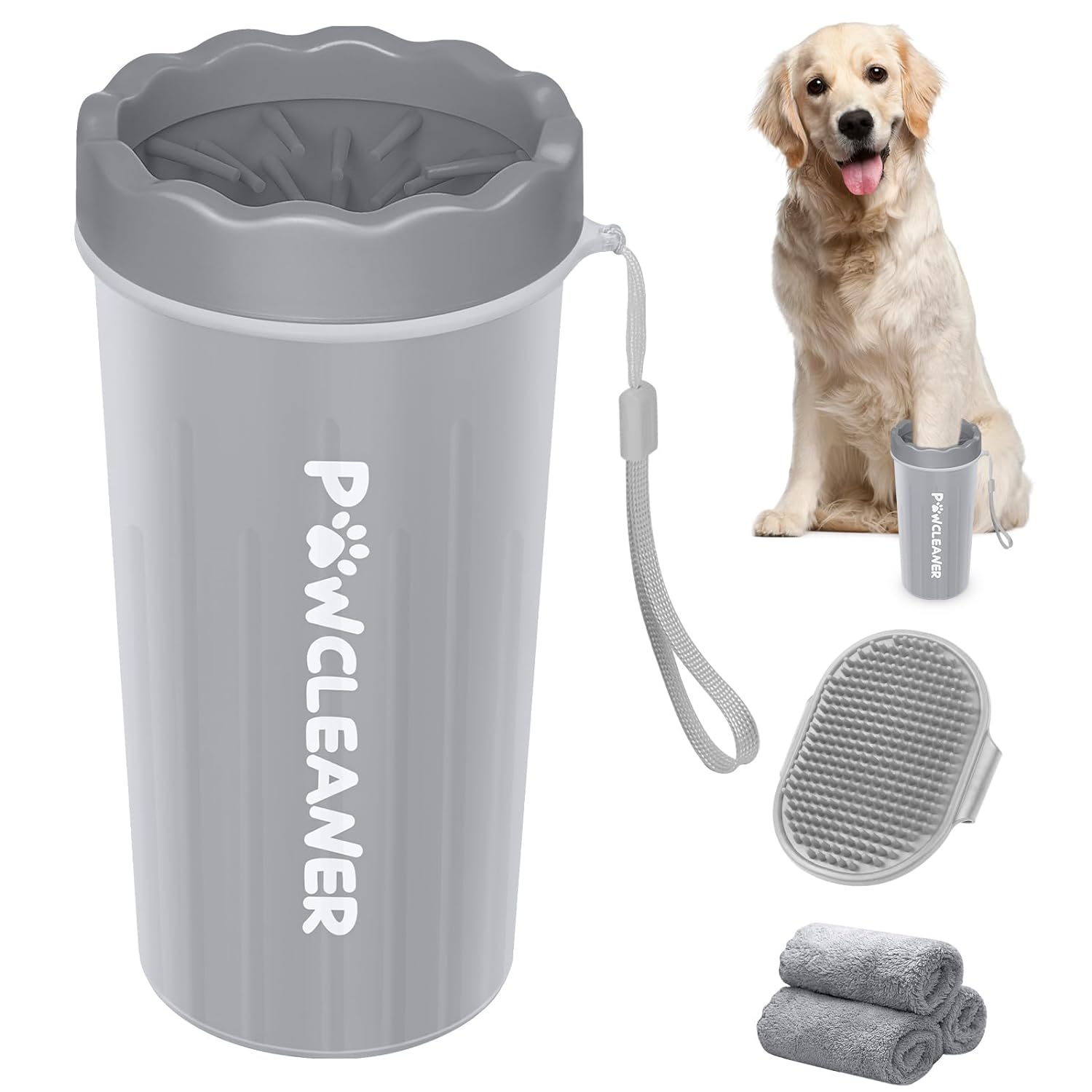 Dog Paw Cleaner (with 3 Absorbent Towels)