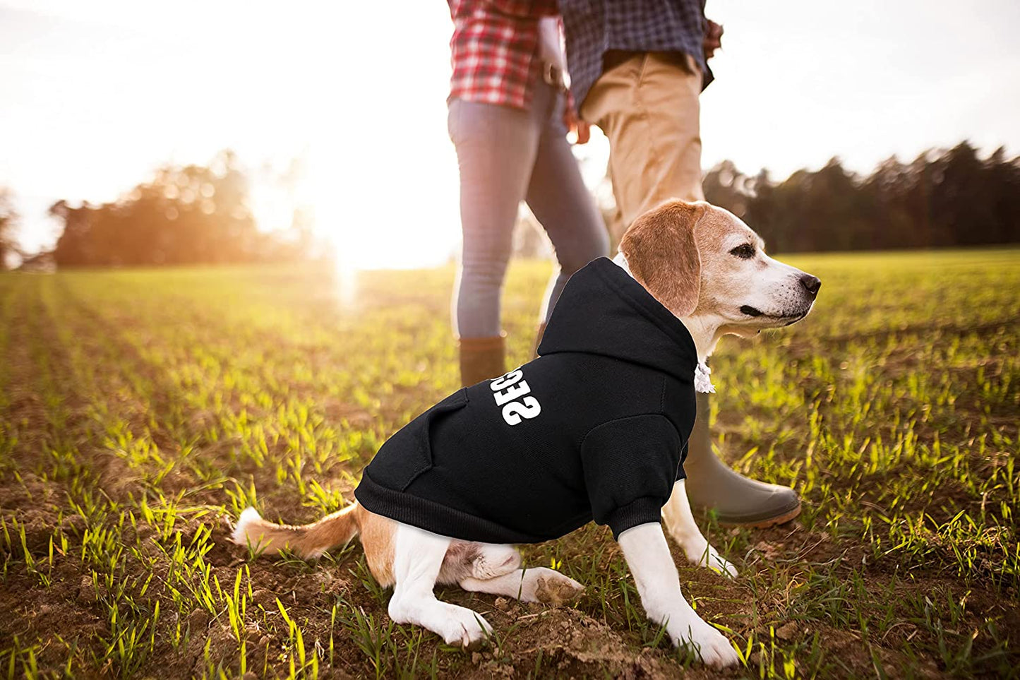 Cozy Fleece Dog Hoodie with Security Print and Pocket – Warm Dog Sweater for All Dog Sizes