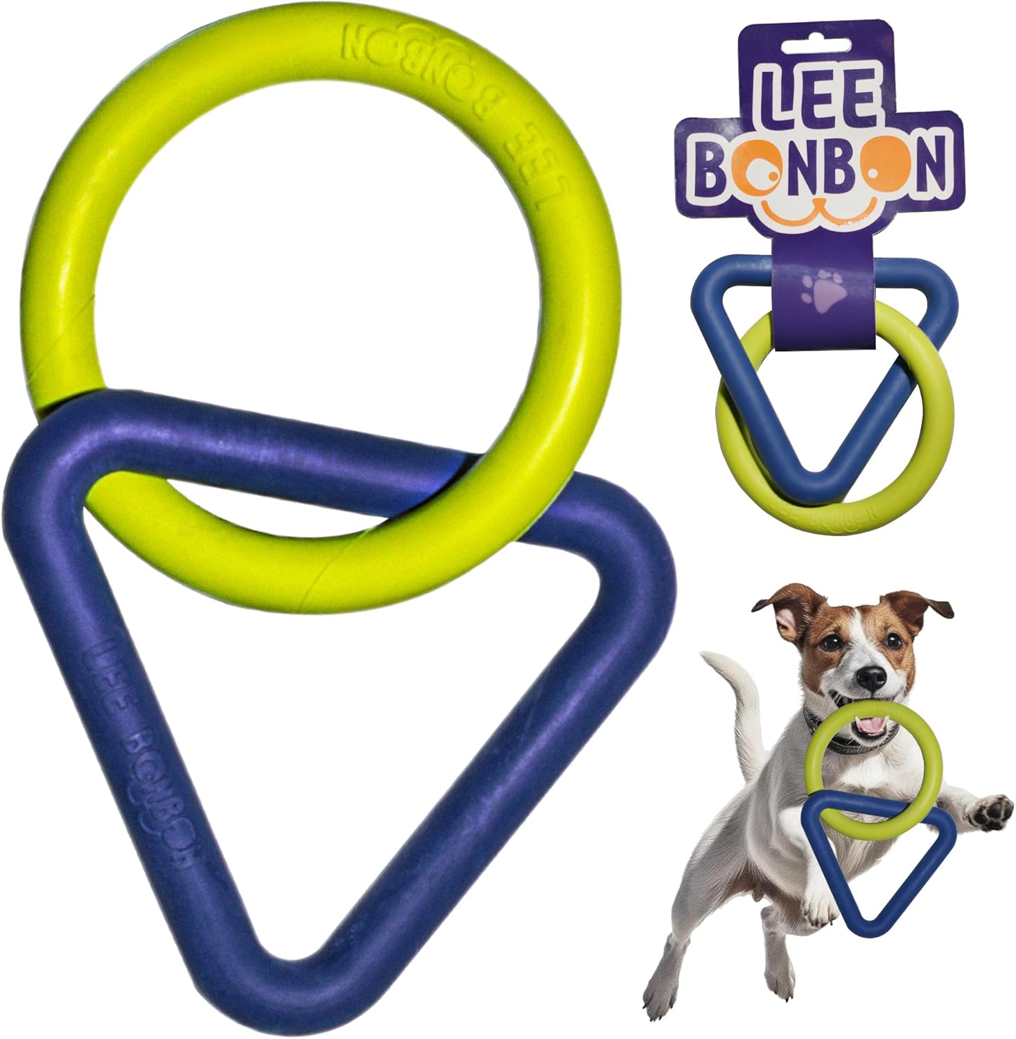 Durable Interactive Dog Chew Toys: Indestructible Rubber Scented Triangle Ring Pull Toy for Aggressive Small, Medium, and Large Breed Chewers, Ideal for Teething, Training, or Boredom