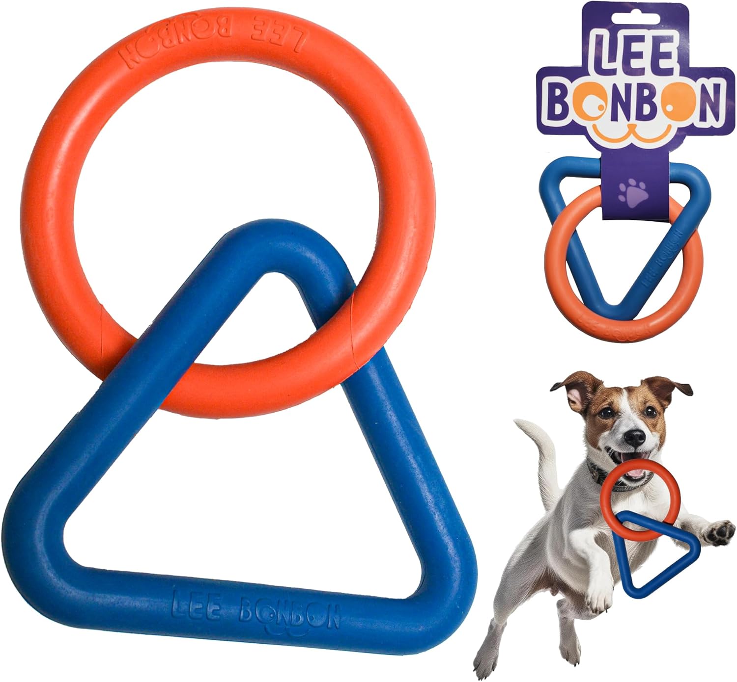 Durable Interactive Dog Chew Toys: Indestructible Rubber Scented Triangle Ring Pull Toy for Aggressive Small, Medium, and Large Breed Chewers, Ideal for Teething, Training, or Boredom