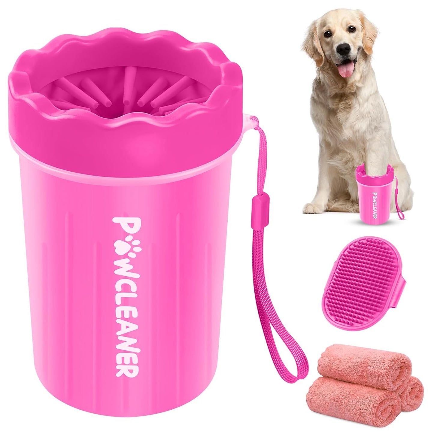 Dog Paw Cleaner (with 3 Absorbent Towels)