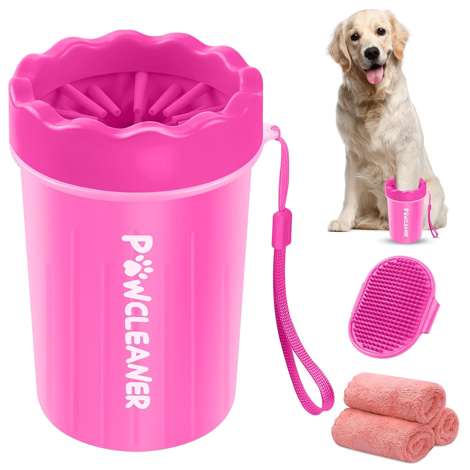 Dog Paw Cleaner (with 3 Absorbent Towels)