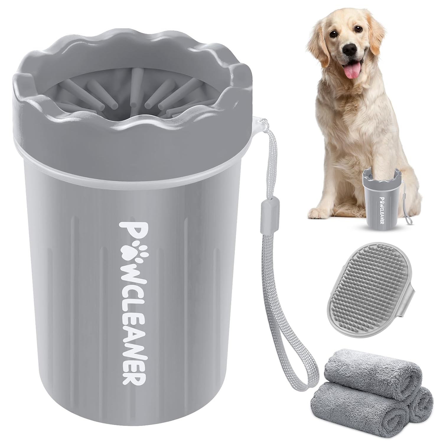 Dog Paw Cleaner (with 3 Absorbent Towels)