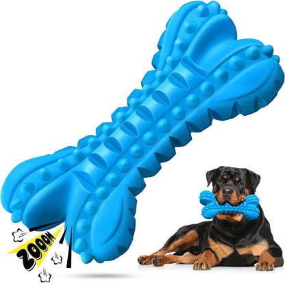 Indestructible Squeaky Dog Chew Toys: Large Breed Treat Dispensing Puzzle Toys with Natural Rubber Balls