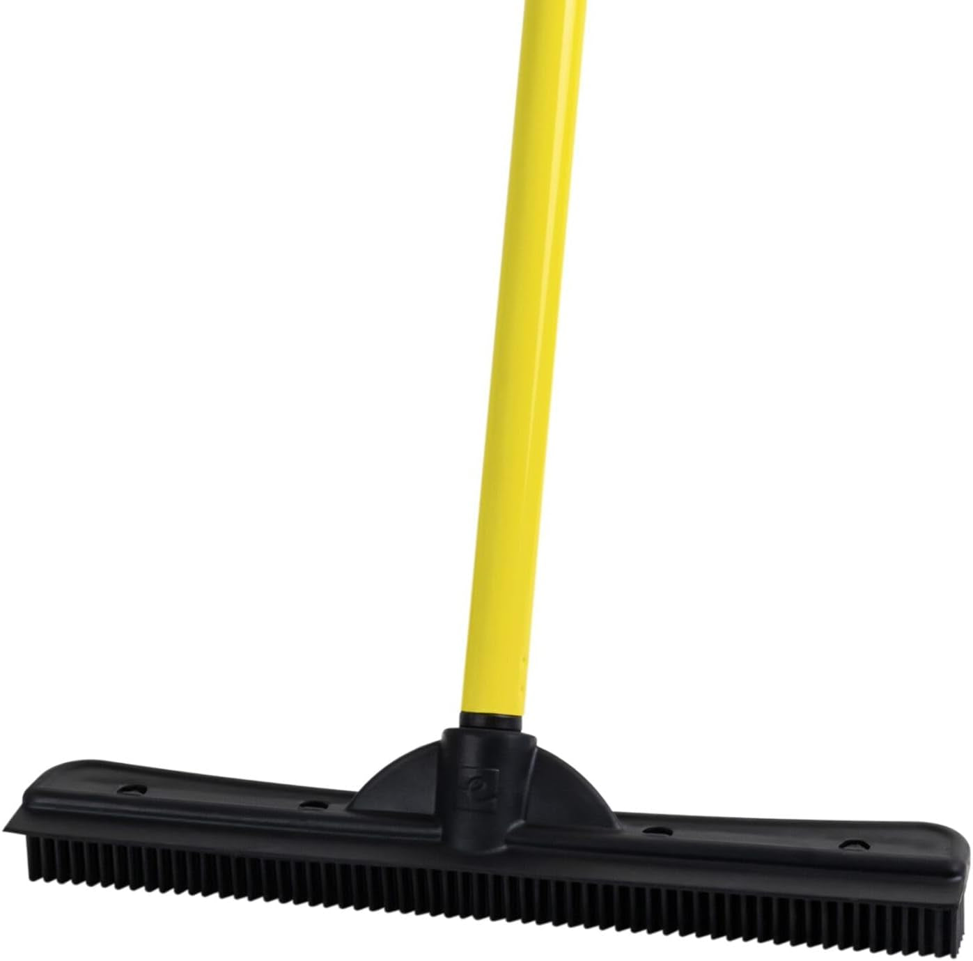Original Indoor Pet Hair Rubber Broom with Carpet Rake and Squeegee, Black and Yellow