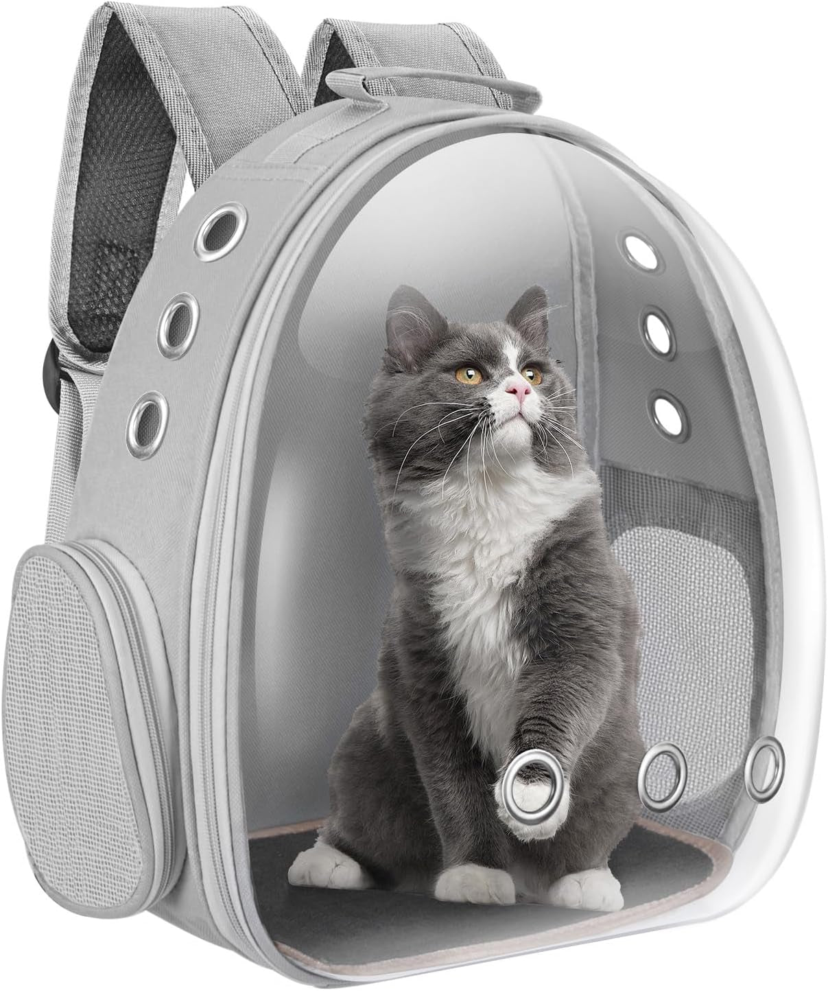 Space Capsule Cat Carrier Backpack: Portable Pet Travel Solution for Small to Medium Cats and Puppies, Ideal for Hiking, Walking, Camping - Holds up to 17 lbs