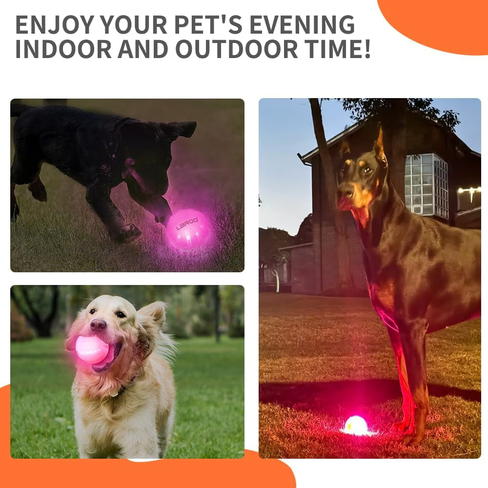 USB Rechargeable LED Dog Toy Ball - Light-Up Pet Ball for Day and Night Play, Suitable for Small, Medium, and Large Dogs